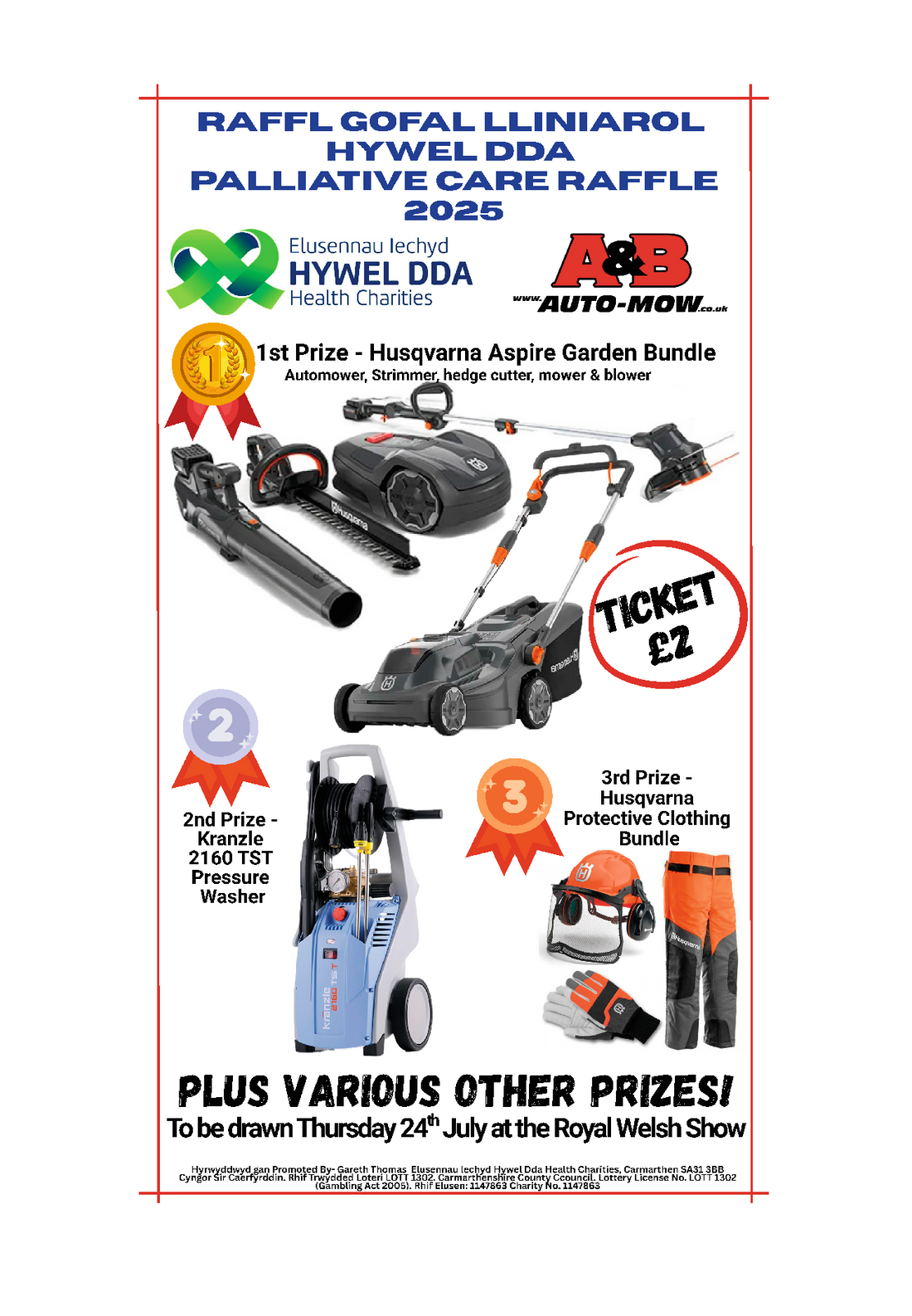 Fundraising in Memory of Alun “A&B” Thomas RAFFLE
